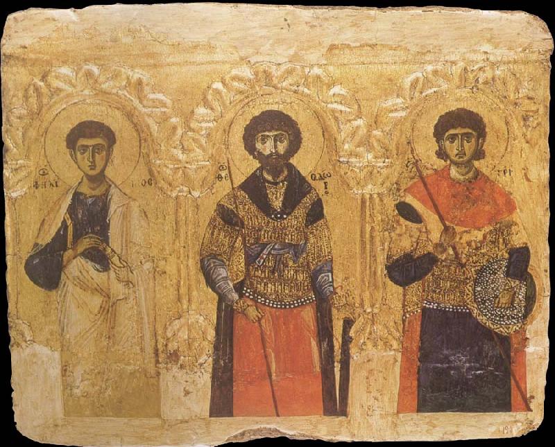 unknow artist The Apostle Phillip and the Saints Theodore and Demetrius Germany oil painting art